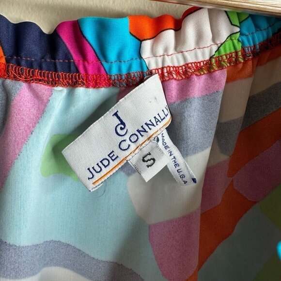 Jude Connally Blouse Top Sz S Multicolor Abstract Resort Stretch Off Shoulder - Picture 6 of 10